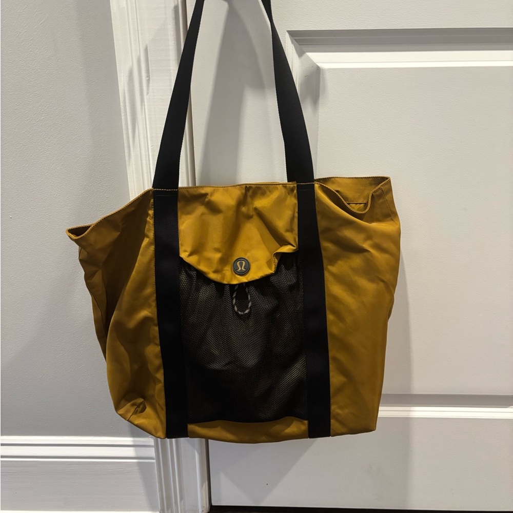 lululemon athletica Black and Gold Tote Bag